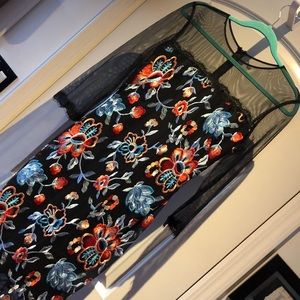 JAX- Black Label embroidered floral/black dress.